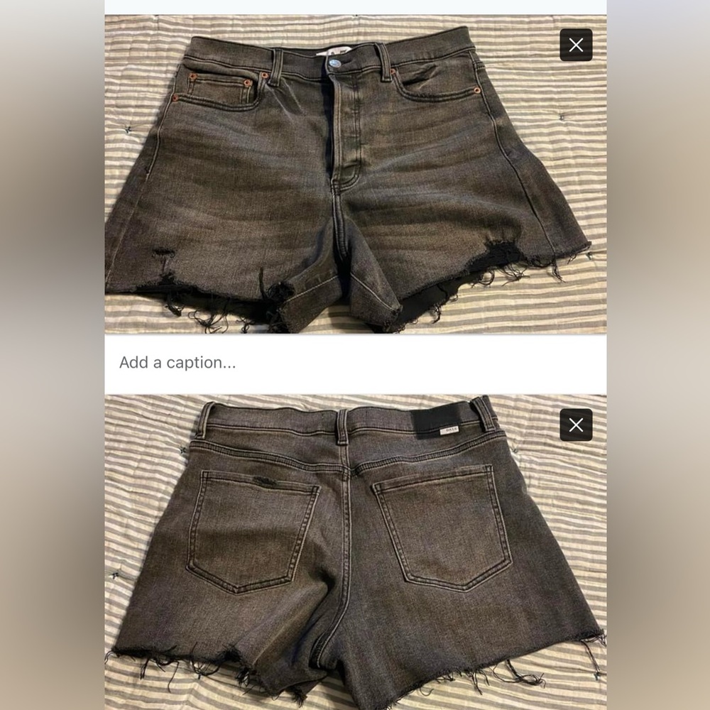 Black acid wash Daze shorts